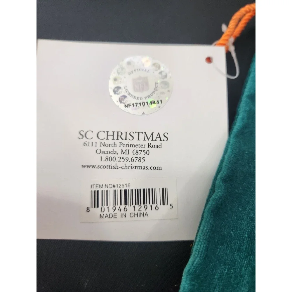 Miami Dolphins Wine  Gift Bag Sc Christmas‎ With Ties